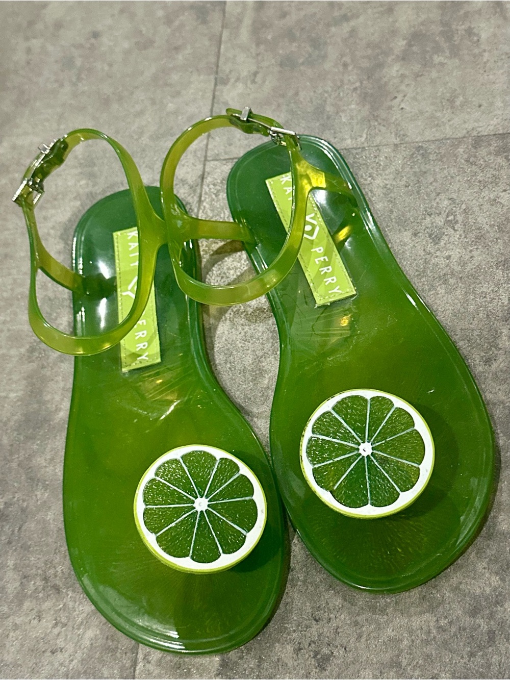 Katy Perry Collections Lime Green Jelly Slingback Sandals